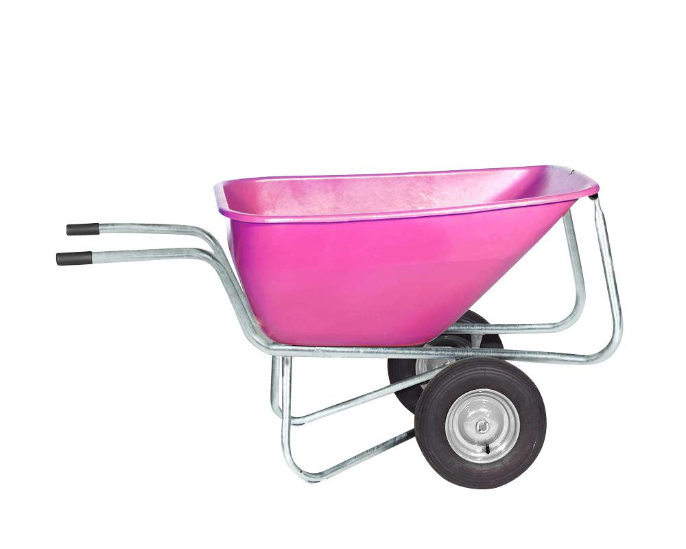 Zweiradkarre mit verzinktem Gestell, pink, 300l